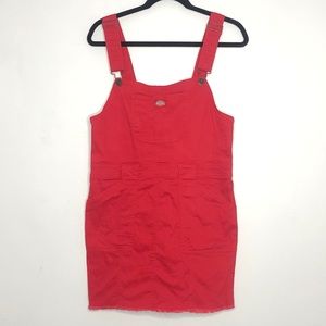 NWT DICKIES Red 😍 Overall Dress Sz L